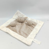 Doudou plat mouton blanc gris Oscar J-LINE