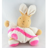 Doudou Lapin Boule patapouf rose blanc Takinou