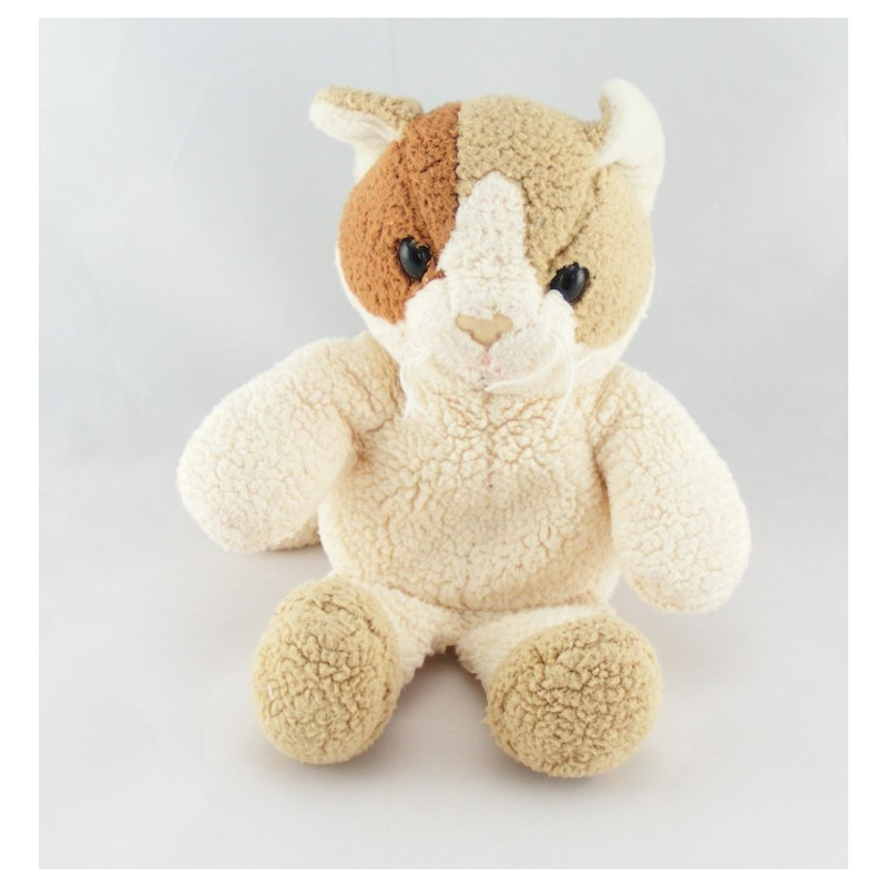 Doudou chat blanc marron beige ANNA CLUB PLUSH