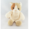 Doudou chat blanc marron beige ANNA CLUB PLUSH