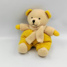 Doudou ours jaune beige écharpe