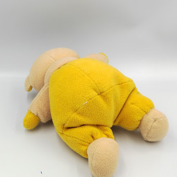 Doudou ours jaune beige écharpe
