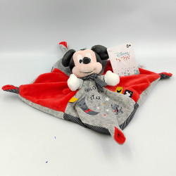 Doudou plat carré Mickey rouge gris noir Hello Star DISNEY BABY