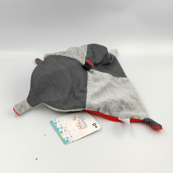 Doudou plat carré Mickey rouge gris noir Hello Star DISNEY BABY