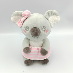 Doudou koala gris rose blanc Luminou JEMINI