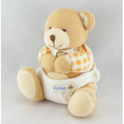 Doudou bébé ours pull vichy bleu couche KALOO 