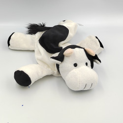 Doudou marionnette vache noir blanche MINIFEET