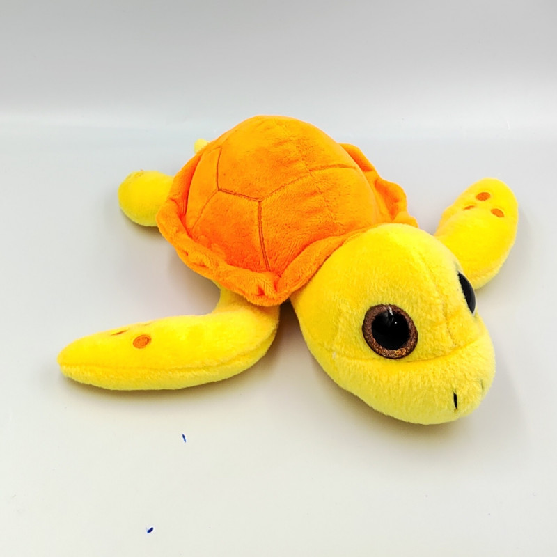 Doudou peluche tortue jaune orange NICKY TOYS