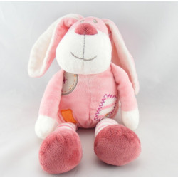 Doudou lapin blanc robe rose pois fleurs NICOTOY KIABI