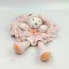 Doudou plat ours rose orange PREMAMAN