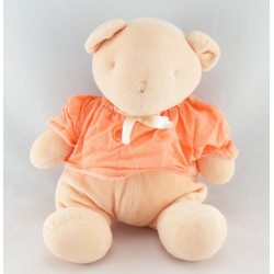 Doudou plat triangle ours orange saumon NOUNOURS