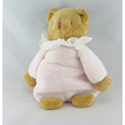 Doudou musical ours beige rose rayé TROUSSELIER