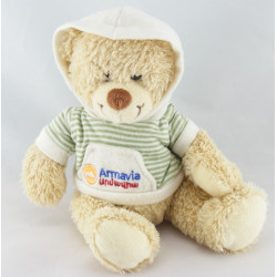 Doudou lapin sweat rayé vert TOTAL NICOTOY