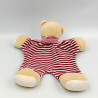 Doudou plat ours rayé rouge CMP CREDIT AGRICOLE