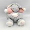 Doudou patapouf lapin gris rose Zen KALOO