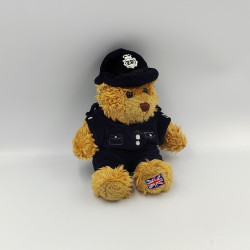 peluche ours policier marron bleu drapeau anglais KEEL TOYS