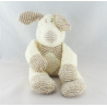 Doudou souris blanche salopette rayé bleu HAPPY HORSE