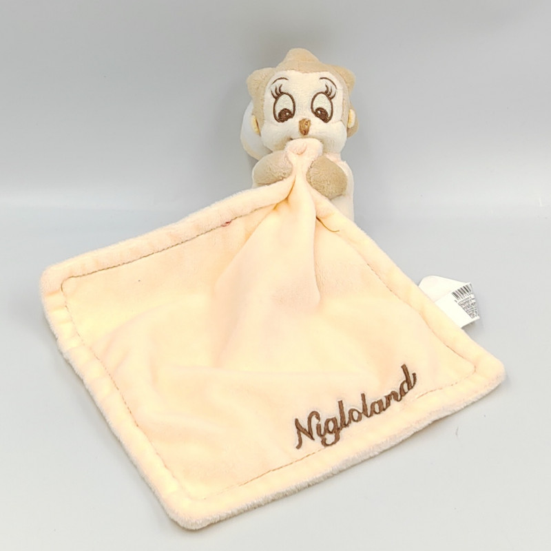 Doudou hérisson écru beige mouchoir NIGLOLAND Doudou hérisson écru beige mouchoir NIGLOLAND