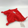 Doudou plat ours gris rouge rayé Pin Pon MOTS D'ENFANTS