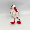 Peluche cigogne blanche rouge noir CP INTERNATIONAL