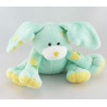 Doudou plat hochet lapin blanc bleu KIMBALOO