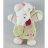 Doudou et compagnie souris Barbotine verte rose cape