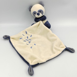 Doudou panda bleu blanc feuilles mouchoir SIMBA TOYS NICOTOY