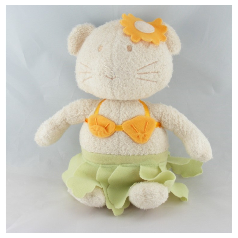 Doudou chat mauve violet VERTBAUDET