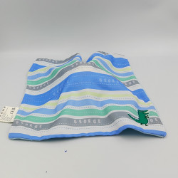 Doudou plat cochon bleu vert rayé PEPPA PIG