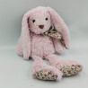 Doudou lapin rose fleurs HISTOIRE D'OURS