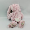 Doudou lapin rose fleurs HISTOIRE D'OURS