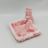 Doudou lapin rose blanc mouchoir DANI
