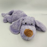 Doudou peluche chien violet mauve AJENA