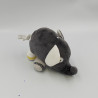 Doudou éléphant noir gris blanc jaune Babyfan SAUTHON