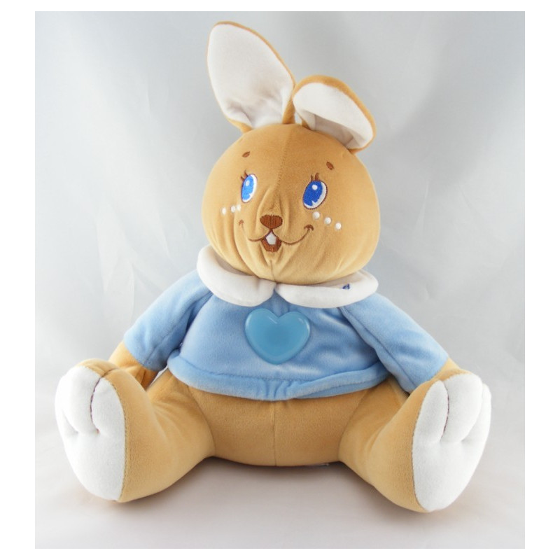 Doudou lapin beige pull bleu coeur CHICCO