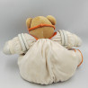 Doudou ours blanc gris argenté lunette poche orange cosmonaute KALOO