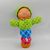 Doudou peluche veilleuse Luciole chenille bleu vert rose orange