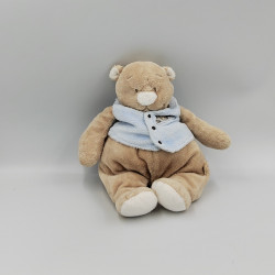 Doudou ours beige veste bleu Tonton NOUKIE'S