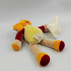 Doudou lion beige jaune rouge orange mouchoir BABY NAT