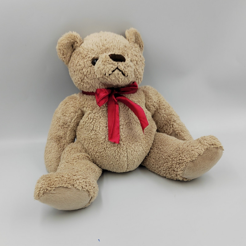 Peluche ours marron noeud rouge BP PRODIMPOR