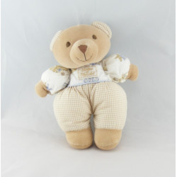 Doudou ours beige blanc imprimé lavande savon TARTINE ET CHOCOLAT