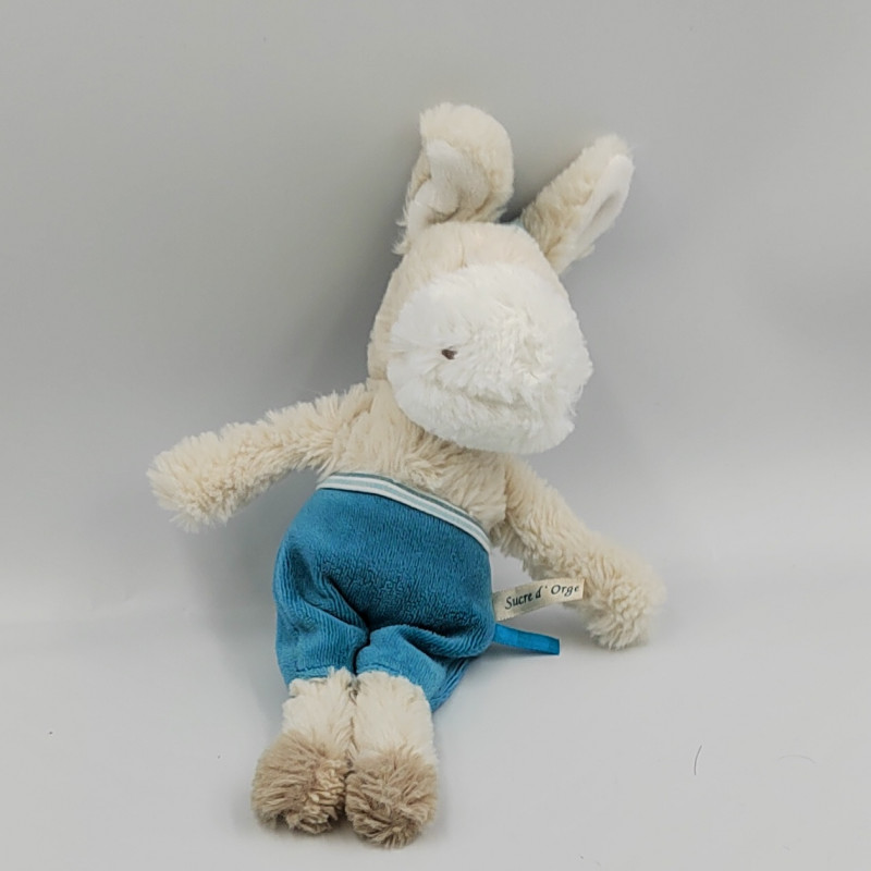 Doudou ane cheval blanc bleu SUCRE D'ORGE
