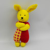Doudou lapin rouge et jaune BERCHET