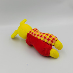 Doudou lapin rouge et jaune BERCHET
