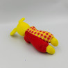 Doudou lapin rouge et jaune BERCHET
