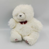 Ancienne peluche ours blanc noeud rouge LA PELUCHE OUISTI
