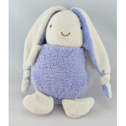 Doudou lapin bleu hochet AJENA