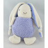 Doudou lapin bleu hochet AJENA