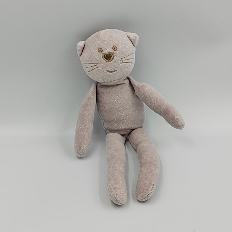 Doudou chat mauve pois BOUT'CHOU BOUTCHOU