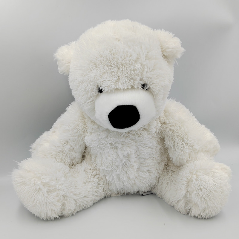 Doudou peluche ours blanc JJA